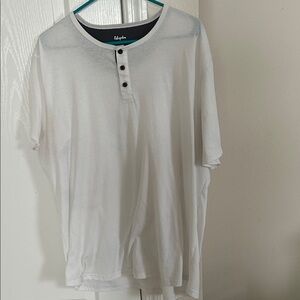 INTENTIONALLY BLANK White Buttoned Short Sleeve Tee